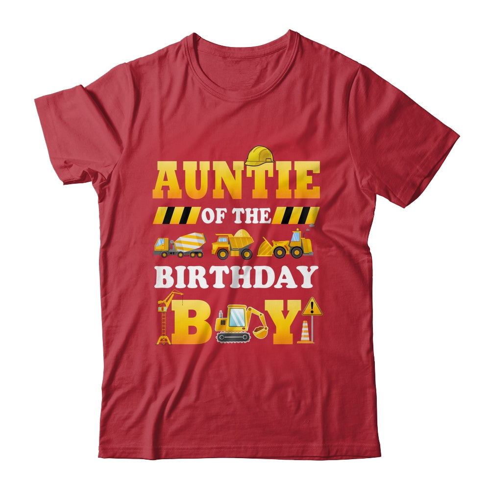 Auntie Of The Birthday Boy Construction Matching Family Shirt & Hoodie | teecentury