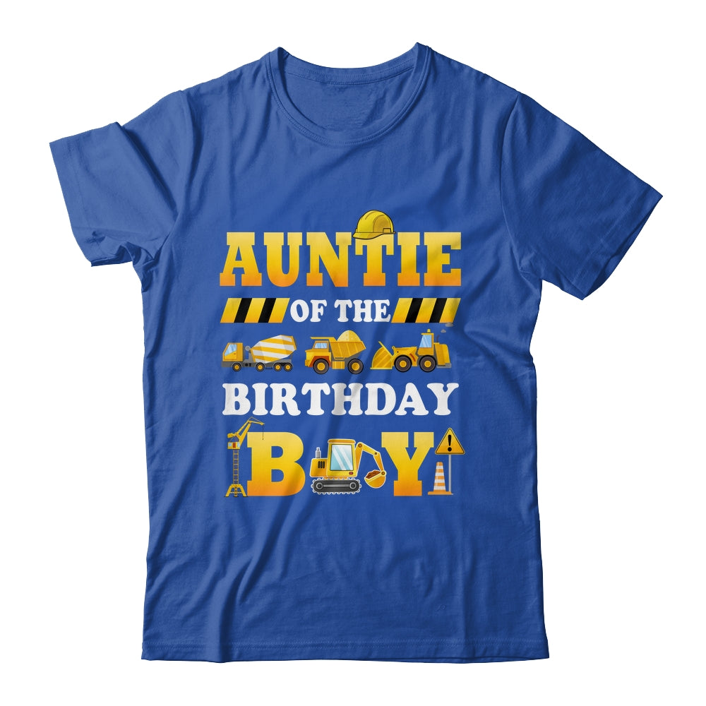 Auntie Of The Birthday Boy Construction Matching Family Shirt & Hoodie | teecentury