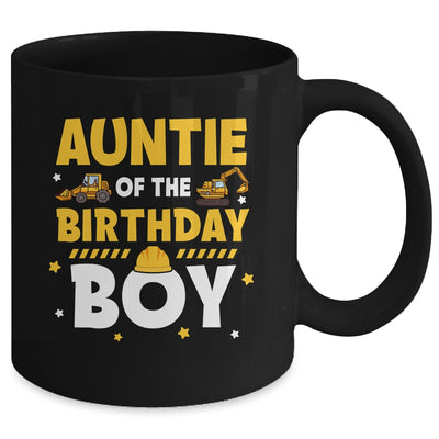 Auntie Of The Birthday Boy Construction Worker Family Party Mug | teecentury