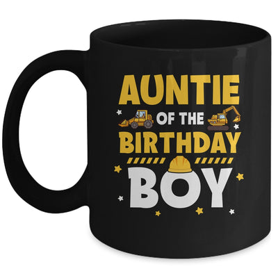 Auntie Of The Birthday Boy Construction Worker Family Party Mug | teecentury