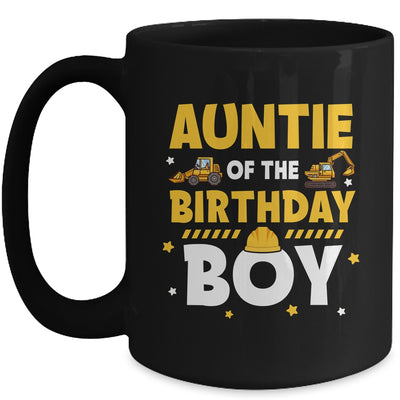 Auntie Of The Birthday Boy Construction Worker Family Party Mug | teecentury