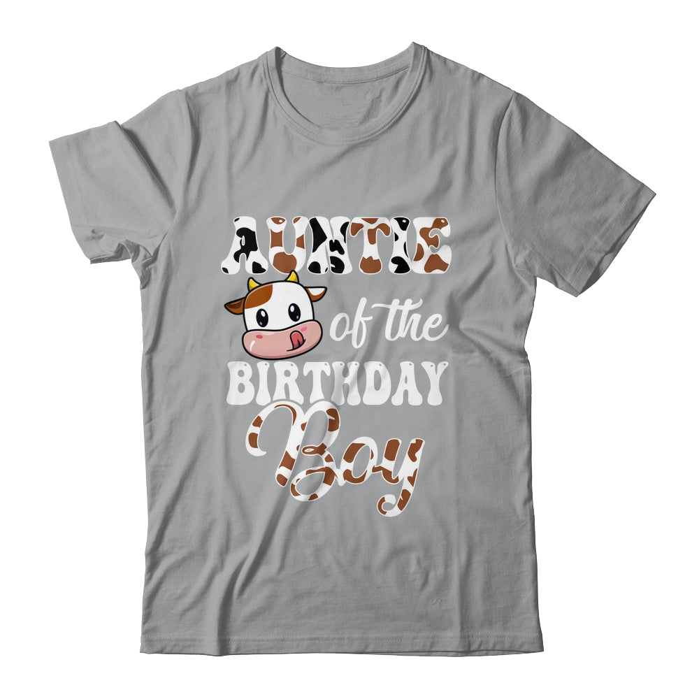 Auntie Of The Birthday Boy Cow Farm 1st Birthday Boy Shirt & Hoodie | teecentury