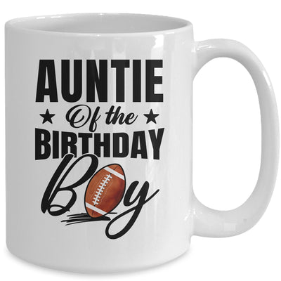 Auntie Of The Birthday Boy Football 1st Birthday Party Mug | teecentury