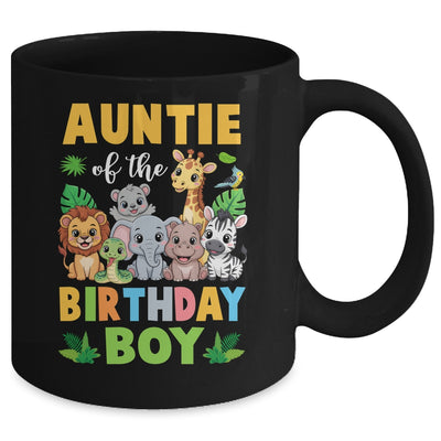 Auntie Of The Birthday Boy Kids Safari Jungle Animal Mug | teecentury