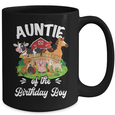 Auntie Of The Birthday Boy Party Cow Farm 1st Birthday Party Mug | teecentury