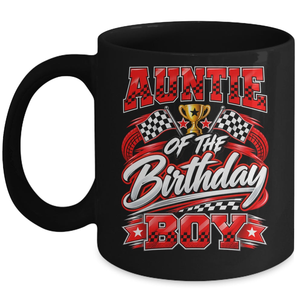 Auntie Of The Birthday Boy Race Car Family Pit Crew Mug | teecentury