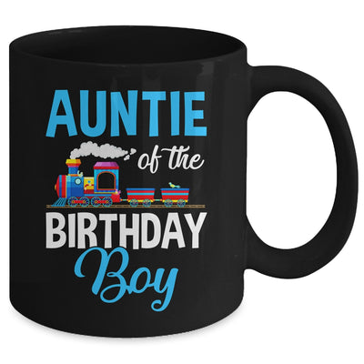 Auntie Of The Birthday Boy Railroad Train Theme Lover Mug | teecentury