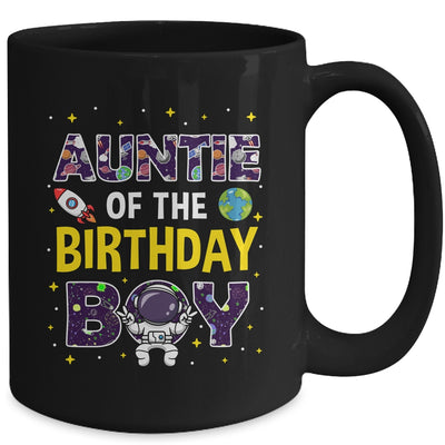 Auntie Of The Birthday Boy Space Astronaut Birthday Family Mug | teecentury