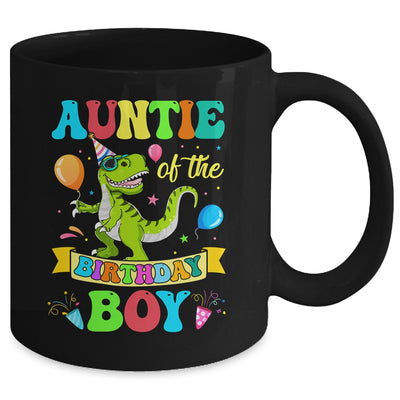 Auntie Of The Birthday Boy T-Rex Dinosaur Birthday Party Mug | teecentury