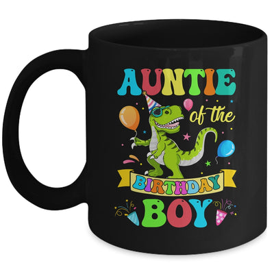 Auntie Of The Birthday Boy T-Rex Dinosaur Birthday Party Mug | teecentury