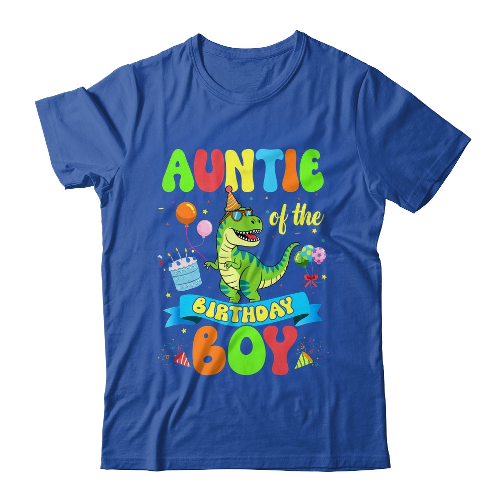 Auntie Of The Birthday Boy TRex Dinosaur Birthday Family Shirt & Hoodie | teecentury