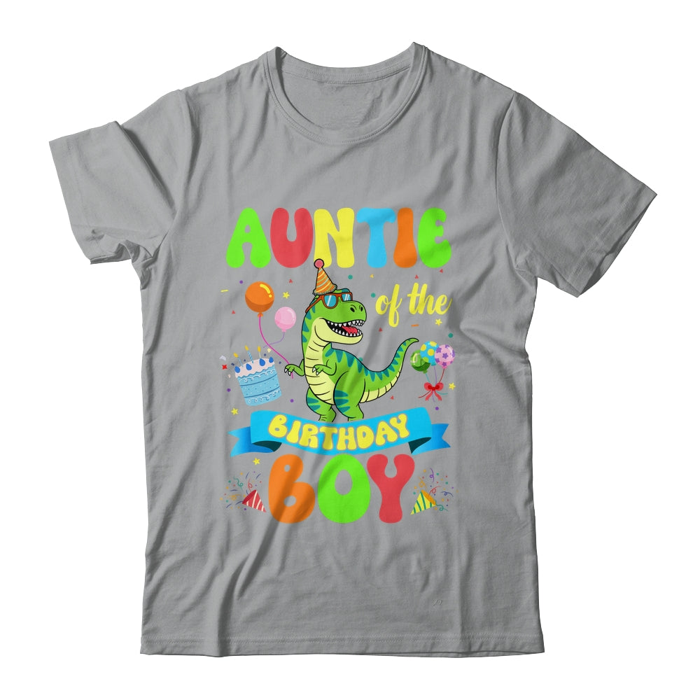 Auntie Of The Birthday Boy TRex Dinosaur Birthday Family Shirt & Hoodie | teecentury