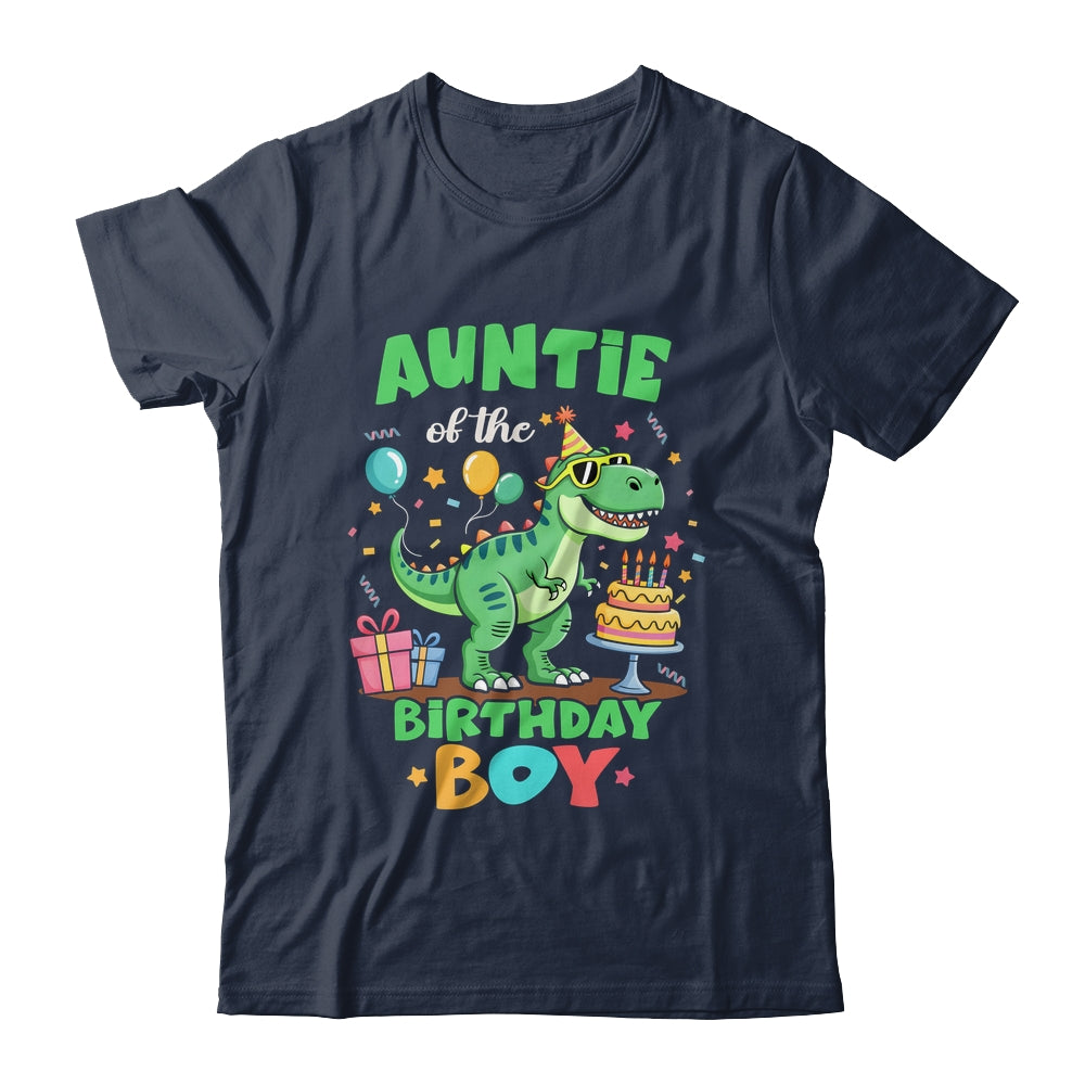 Auntie Of The Birthday Boy T Rex Dinosaur Family Party Shirt & Hoodie | teecentury