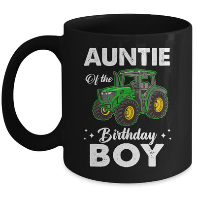 Auntie Of The Birthday Boy Tractors Farm Party Farmer Mug | teecentury