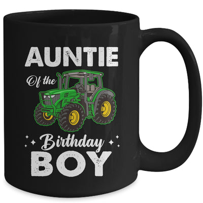 Auntie Of The Birthday Boy Tractors Farm Party Farmer Mug | teecentury