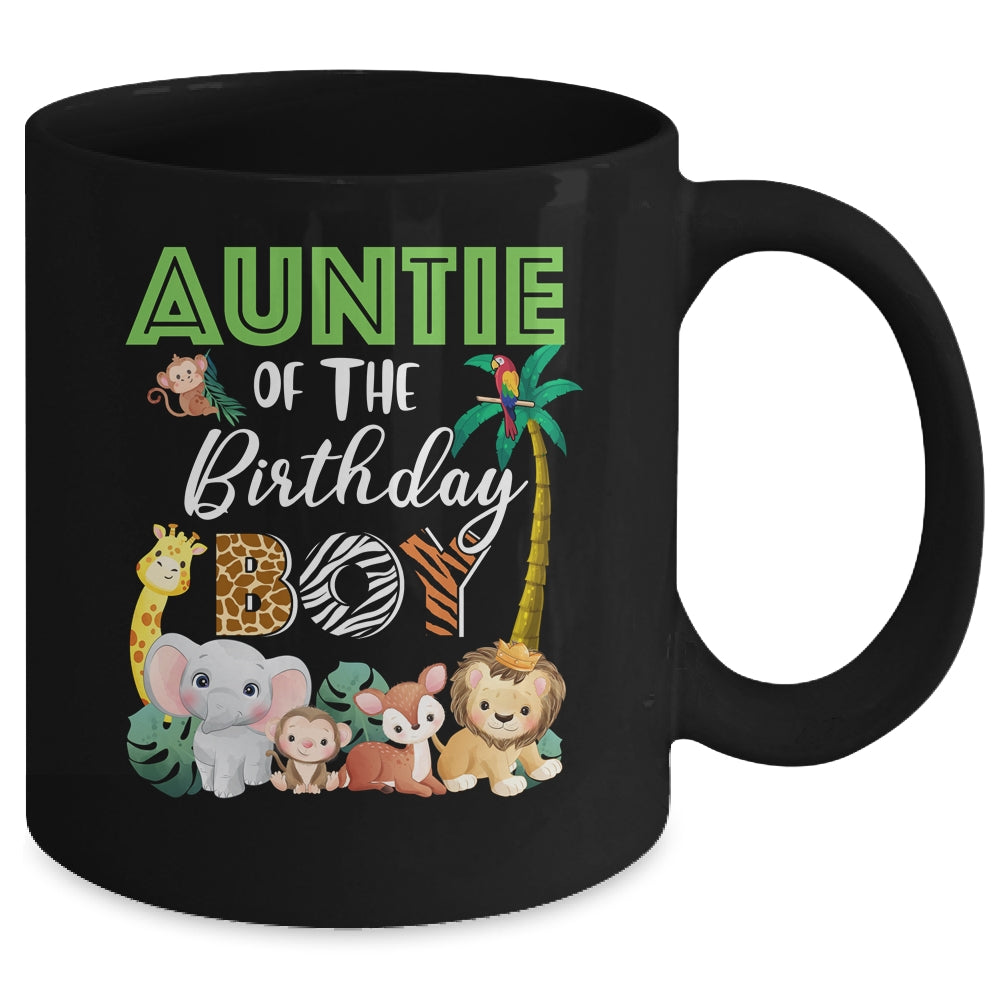 Auntie Of The Birthday Boy Wild Zoo Theme Safari Party Mug | teecentury