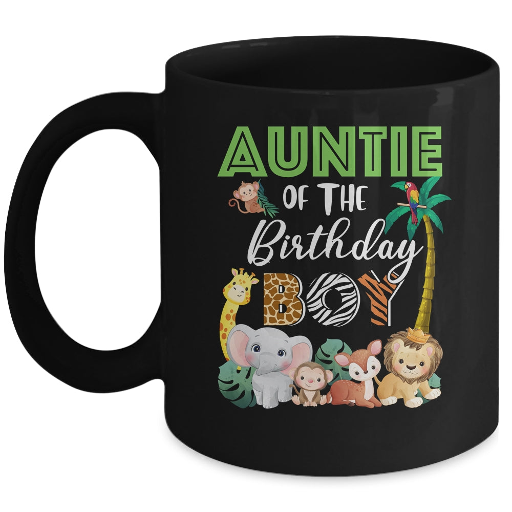 Auntie Of The Birthday Boy Wild Zoo Theme Safari Party Mug | teecentury