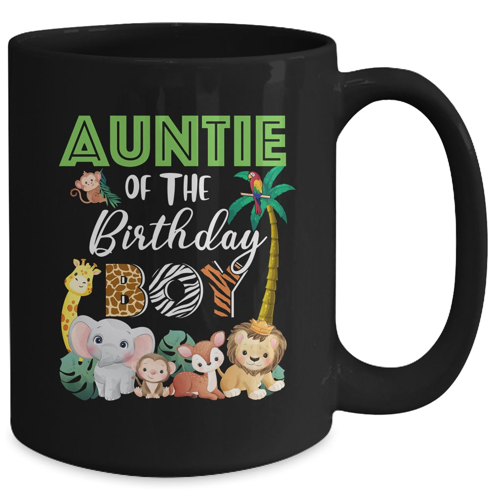 Auntie Of The Birthday Boy Wild Zoo Theme Safari Party Mug | teecentury