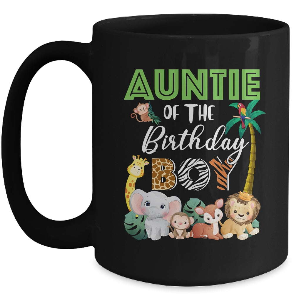 Auntie Of The Birthday Boy Wild Zoo Theme Safari Party Mug | teecentury