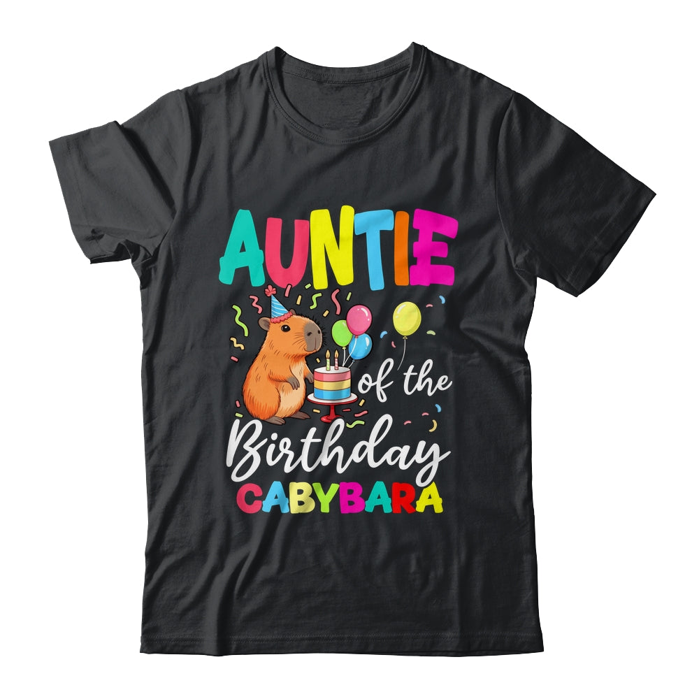 Auntie Of The Birthday Capybara Girl Bday Party Family Shirt & Hoodie | teecentury