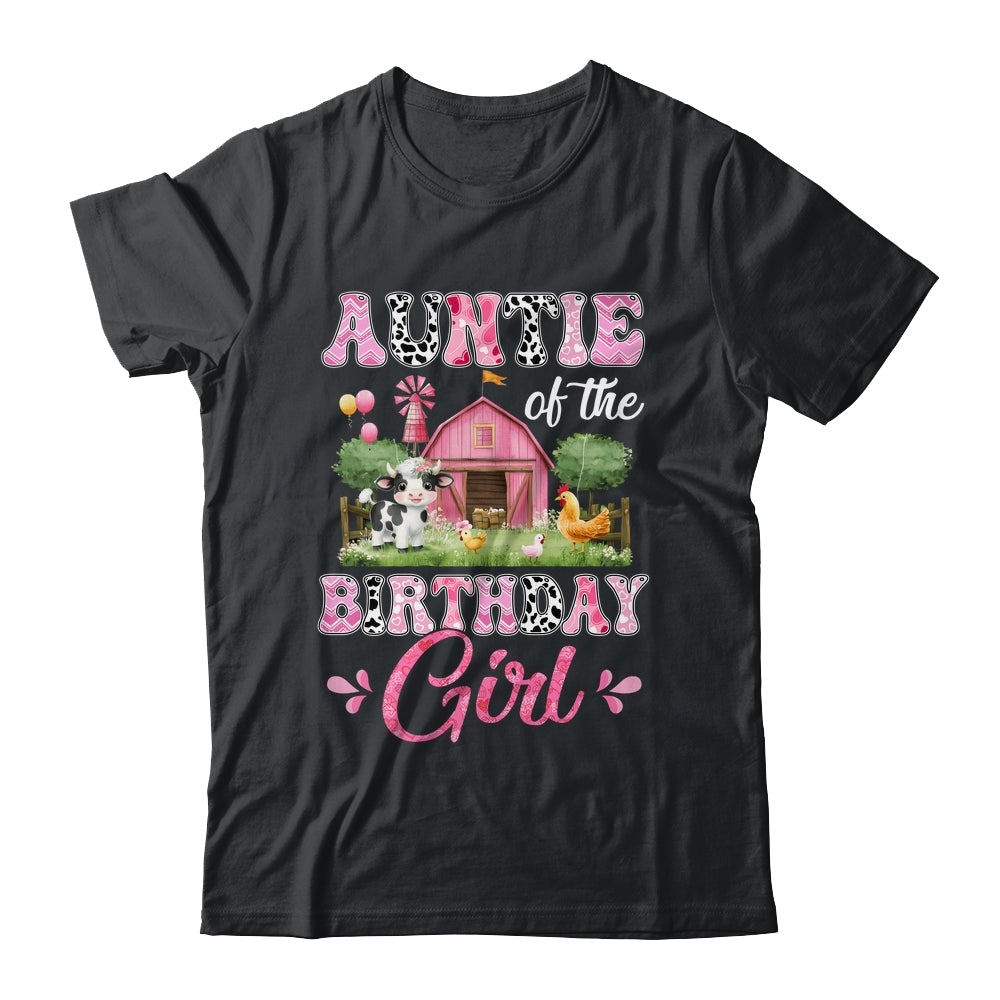 Auntie Of The Birthday Girl 1st Birthday Cow Farm Family Shirt & Hoodie | teecentury