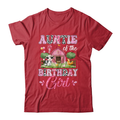 Auntie Of The Birthday Girl 1st Birthday Cow Farm Family Shirt & Hoodie | teecentury