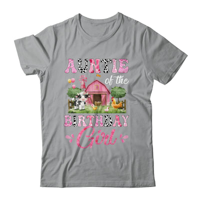 Auntie Of The Birthday Girl 1st Birthday Cow Farm Family Shirt & Hoodie | teecentury