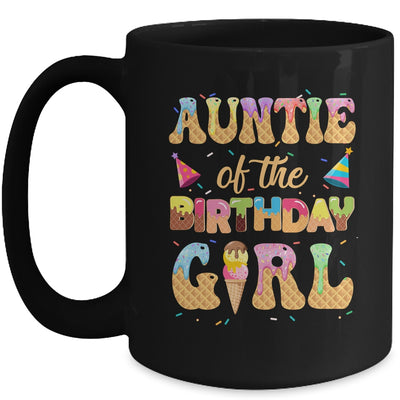 Auntie Of The Birthday Girl 1st Ice Cream Party Family Mug | teecentury