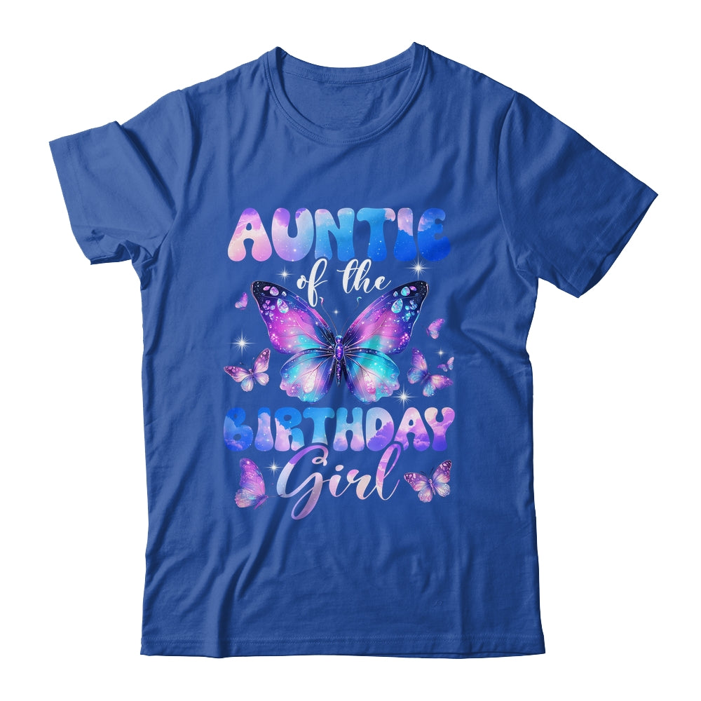 Auntie Of The Birthday Girl Butterfly Family Matching Shirt & Hoodie | teecentury