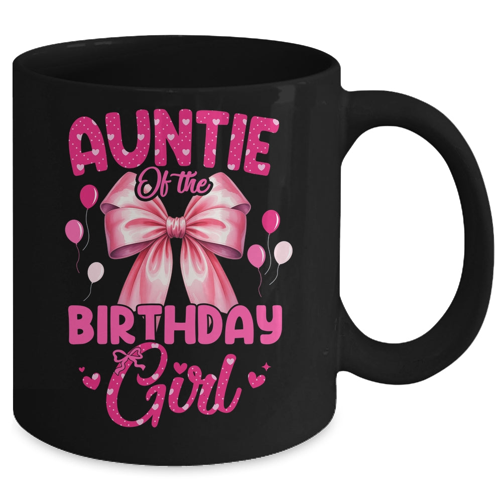 Auntie Of The Birthday Girl Coquette Bow Matching Family Mug | teecentury