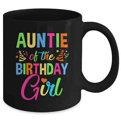 Auntie Of The Birthday Girl Glows Retro 80's Party Family Mug | teecentury