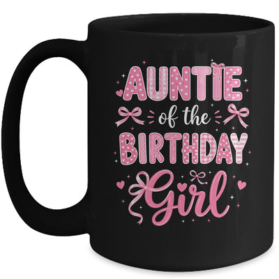 Auntie Of The Birthday Girl Matching Pink Coquette Bow Mug | teecentury