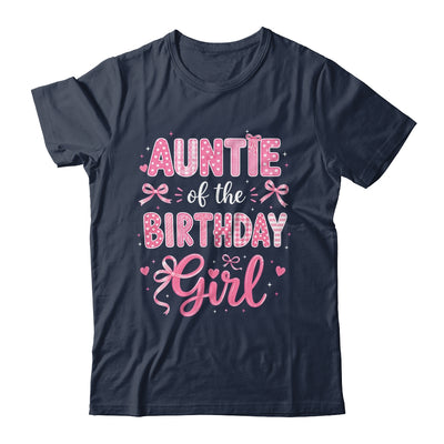 Auntie Of The Birthday Girl Matching Pink Coquette Bow Shirt & Hoodie | teecentury