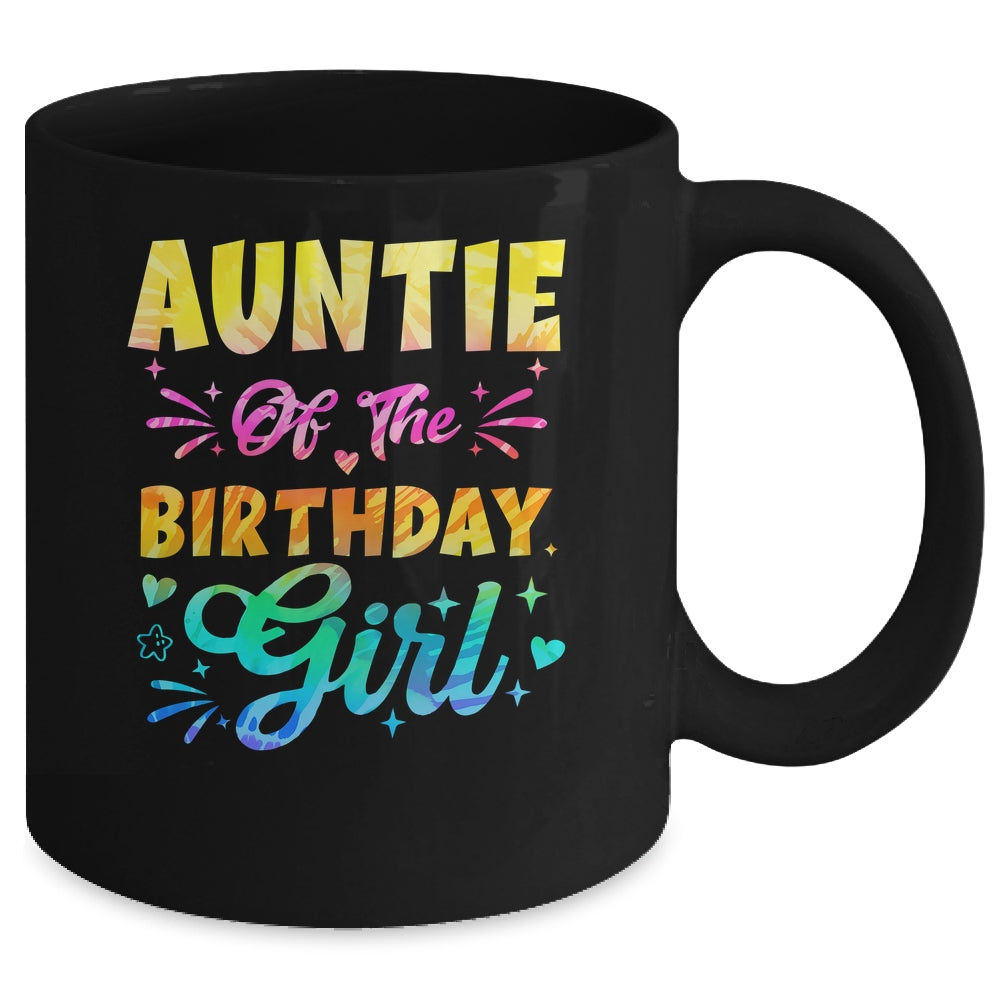 Auntie Of The Birthday Girl Tie Dye 1st Birthday Family Mug | teecentury