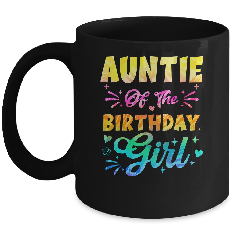 Auntie Of The Birthday Girl Tie Dye 1st Birthday Family Mug | teecentury