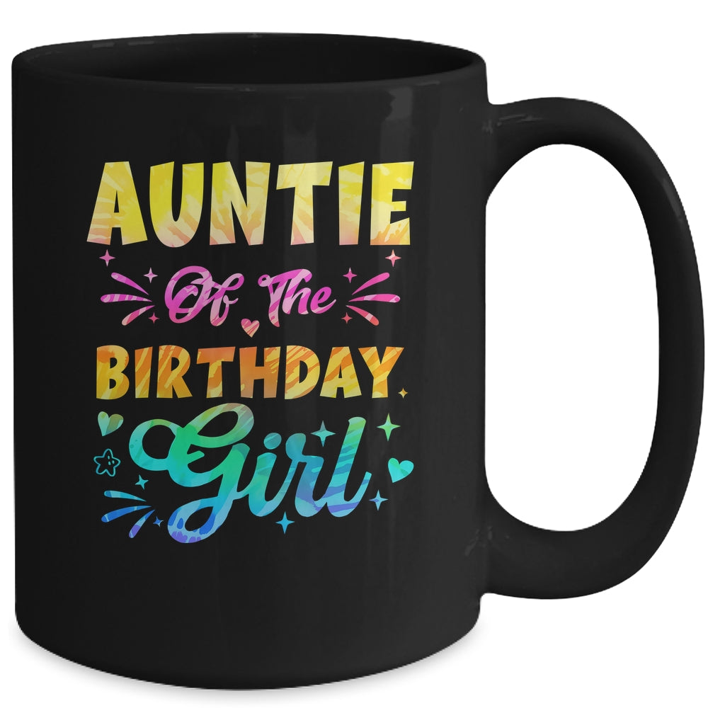 Auntie Of The Birthday Girl Tie Dye 1st Birthday Family Mug | teecentury