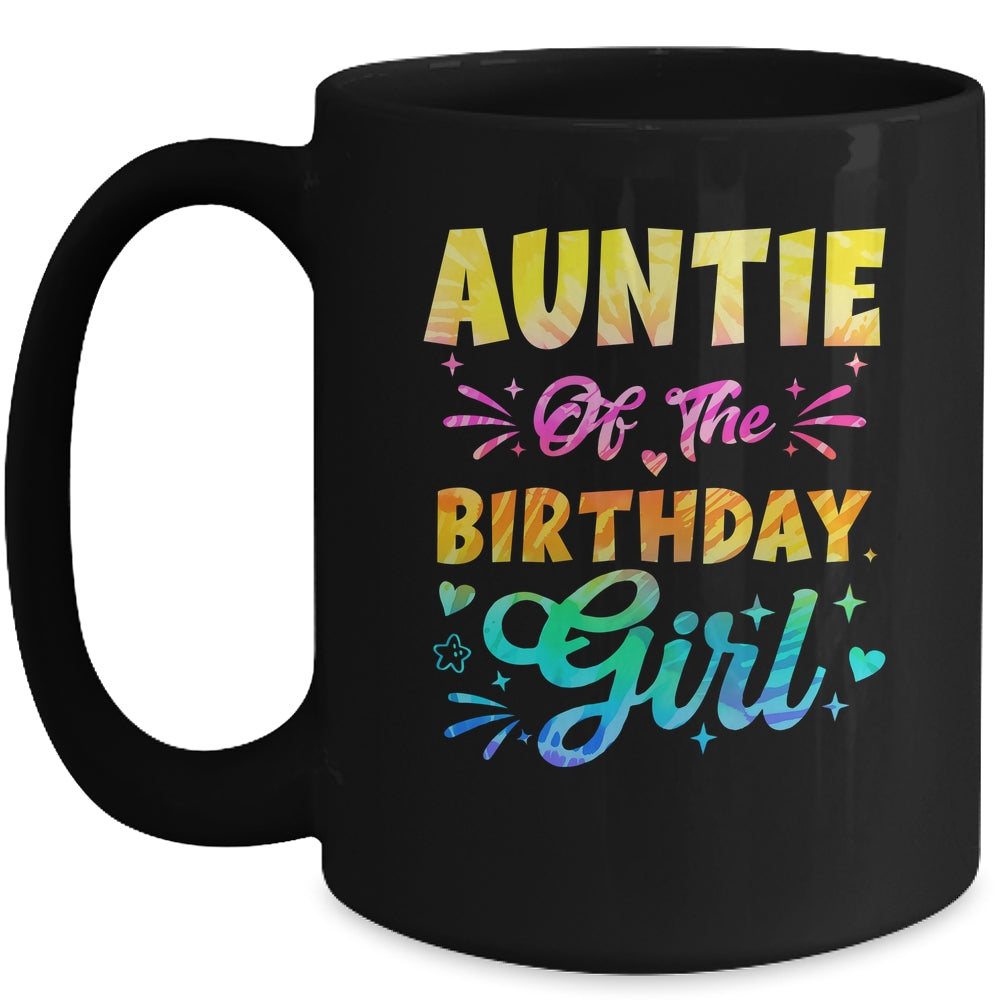 Auntie Of The Birthday Girl Tie Dye 1st Birthday Family Mug | teecentury