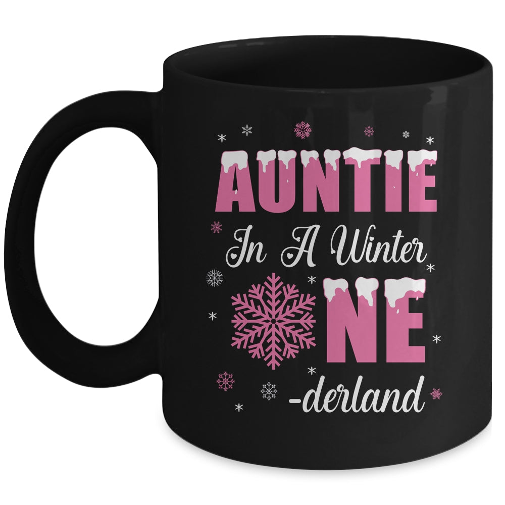 Auntie Of The Birthday Girl Winter Onederland 1st Birthday Mug | teecentury