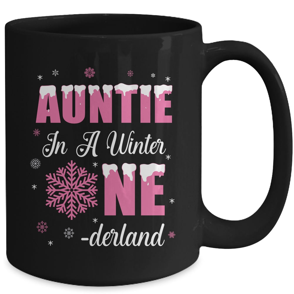 Auntie Of The Birthday Girl Winter Onederland 1st Birthday Mug | teecentury