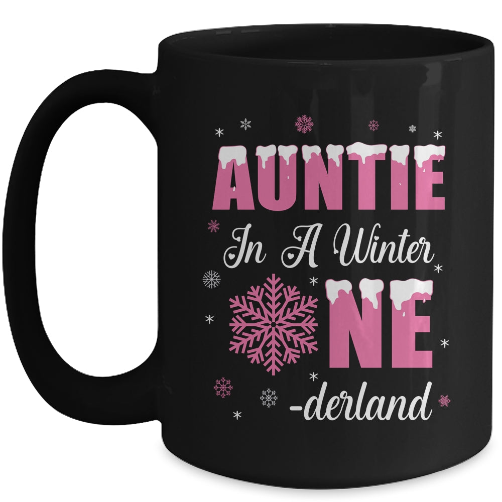 Auntie Of The Birthday Girl Winter Onederland 1st Birthday Mug | teecentury
