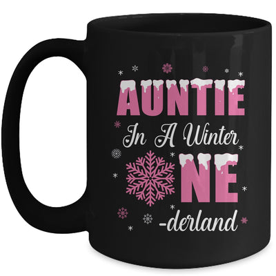 Auntie Of The Birthday Girl Winter Onederland 1st Birthday Mug | teecentury