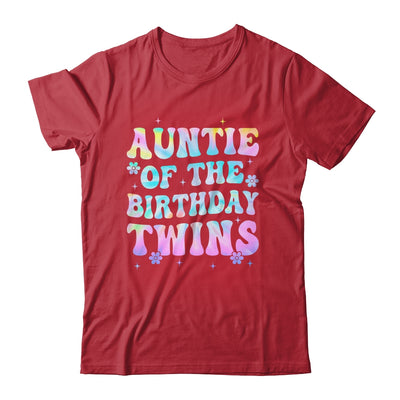 Auntie Of The Birthday Twins Girls Kids Party Retro Bday Shirt & Hoodie | teecentury