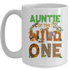 Auntie Of The Birthday Wild One Safari Birthday Boy Family Mug | teecentury