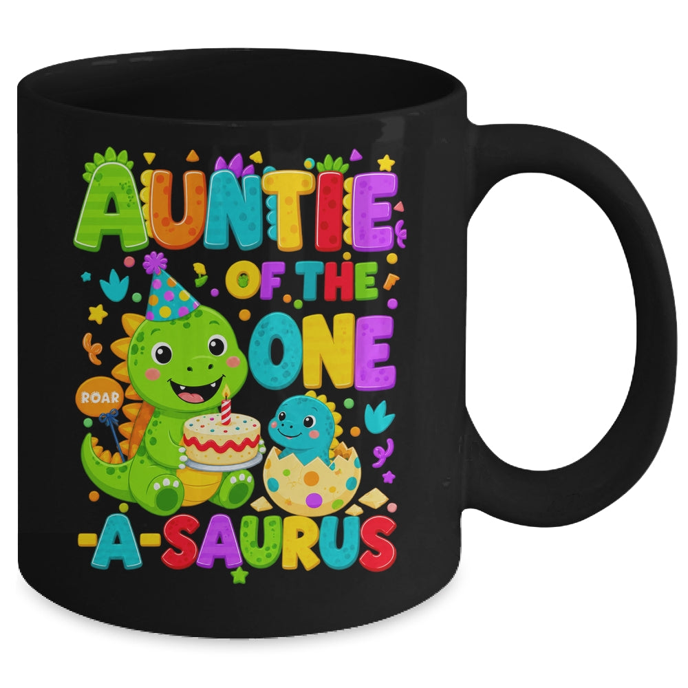 Auntie Of The One-A-Saurus 1St Birthday Boy T-Rex Dinosaur Mug | teecentury