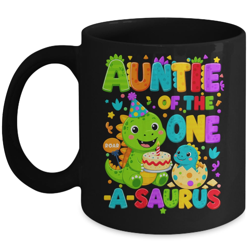 Auntie Of The One-A-Saurus 1St Birthday Boy T-Rex Dinosaur Mug | teecentury