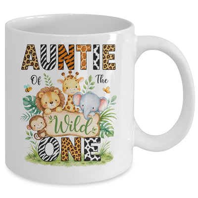 Auntie Of The Wild One First Birthday Boy Jungle Safari Mug | teecentury