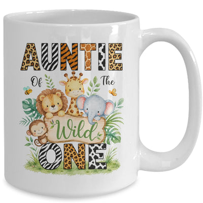 Auntie Of The Wild One First Birthday Boy Jungle Safari Mug | teecentury