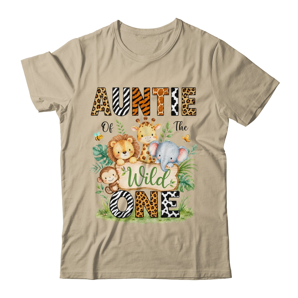 Auntie Of The Wild One First Birthday Boy Jungle Safari Shirt & Hoodie | teecentury