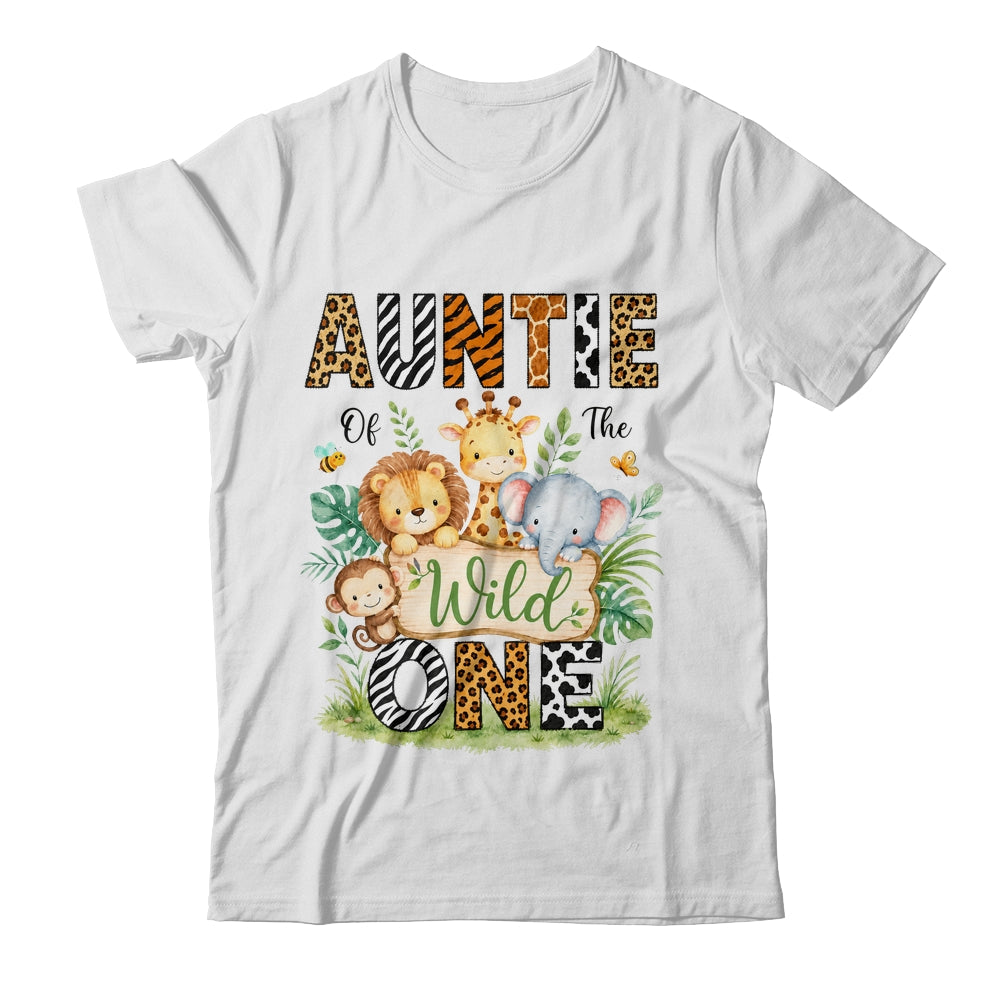 Auntie Of The Wild One First Birthday Boy Jungle Safari Shirt & Hoodie | teecentury