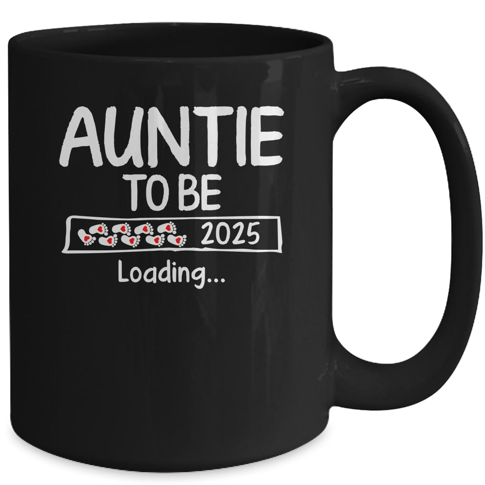 Auntie To Be 2025 Loading Promoted To Auntie Est 2025 Mug | teecentury